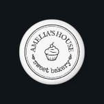Homemade rustic business logo custom white magnet<br><div class="desc">Homemade rustic business logo custom social simple promotional magnet featuring business name in a minimalist black and white magnet template with handmade feel. Beautiful for branded gifts for customers of pastry and bakery small business, food employee personalized and promotional gift, as personalized gifts for chef, and for any artisan and...</div>
