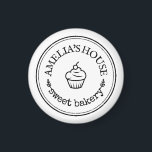 Homemade rustic business logo custom white magnet<br><div class="desc">Homemade rustic business logo custom social simple promotional magnet featuring business name in a minimalist black and white magnet template with handmade feel. Beautiful for branded gifts for customers of pastry and bakery small business, food employee personalized and promotional gift, as personalized gifts for chef, and for any artisan and...</div>