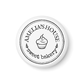 Homemade rustic business logo custom white magnet