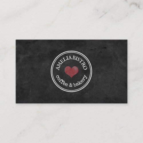 Homemade rustic logo custom blackboard simple business card