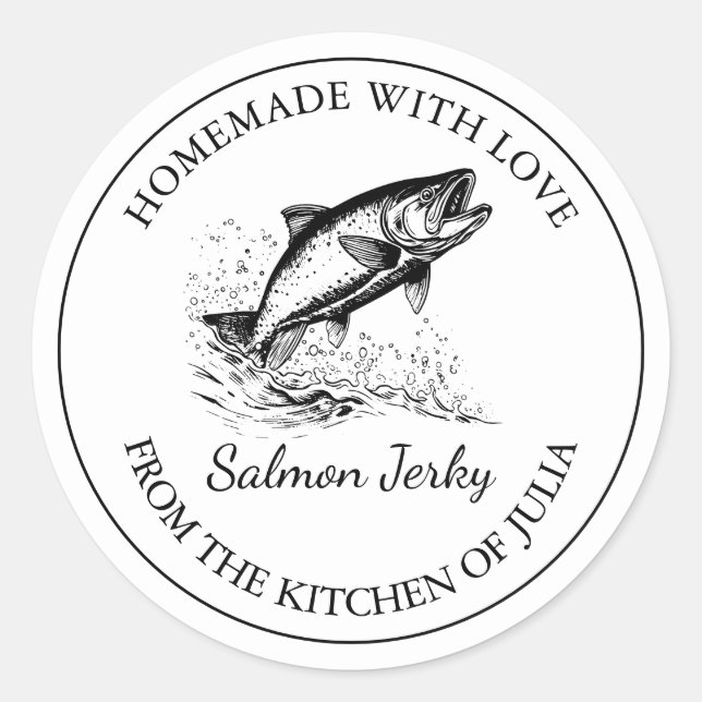 Homemade Salmon Jerky Label (Front)