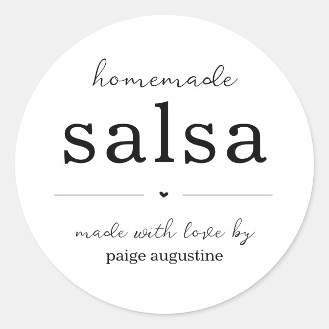 Homemade Salsa Canning Jar Gift Label Sticker (Front)
