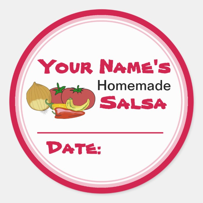 Homemade Salsa Canning Jar Lid Labels Stickers Zazzle