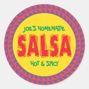 Homemade Salsa colorful canning jar label