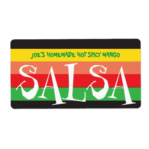 Homemade Salsa colorful stripes Label