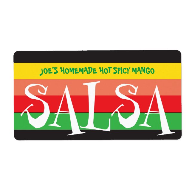 Homemade Salsa colorful stripes Label (Front)