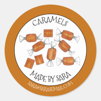 Homemade Salted Caramels Sweets Candy Made By Classic Round Sticker