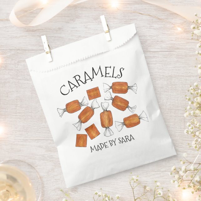 Homemade Salted Caramels Sweets Candy Made By Favor Bag (Clipped)