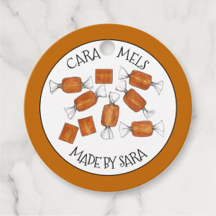 Homemade Salted Caramels Sweets Candy Made By Favor Tags