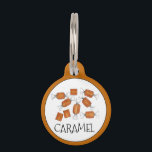 Homemade Salted Caramels Sweets Candy Made By Pet ID Tag<br><div class="desc">Design features an original, hand-drawn marker illustration of individually wrapped chewy salted caramel candies. Ideal for a candy shop, candy maker, 'sweet' celebration, or for anyone with a sweet tooth! Just personalize with your information. This caramels design is also available on other products. Don't see what you're looking for? Need...</div>