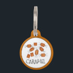 Homemade Salted Caramels Sweets Candy Made By Pet ID Tag<br><div class="desc">Design features an original, hand-drawn marker illustration of individually wrapped chewy salted caramel candies. Ideal for a candy shop, candy maker, 'sweet' celebration, or for anyone with a sweet tooth! Just personalize with your information. This caramels design is also available on other products. Don't see what you're looking for? Need...</div>