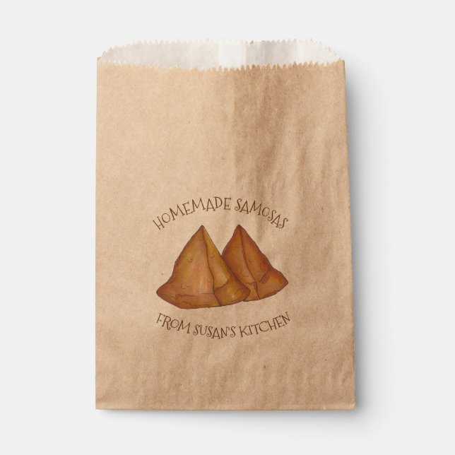 Homemade Samosas Indian Food From the Kitchen of Favor Bag (Front)