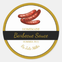 Homemade Sausages Barbecue Sauce BBQ Label