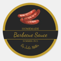 Homemade Sausages Barbecue Sauce BBQ Label