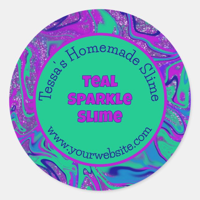 Homemade Slime Colorful Cool Custom Label