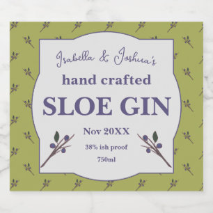 Homemade Sloe Gin label
