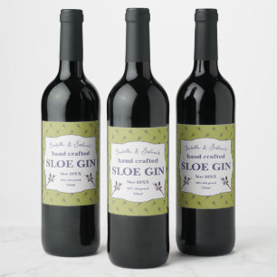 Homemade Sloe Gin label