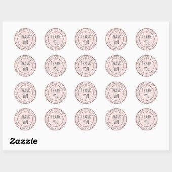 Homemade Small Business Thank You Pastel Pink Classic Round Sticker ...