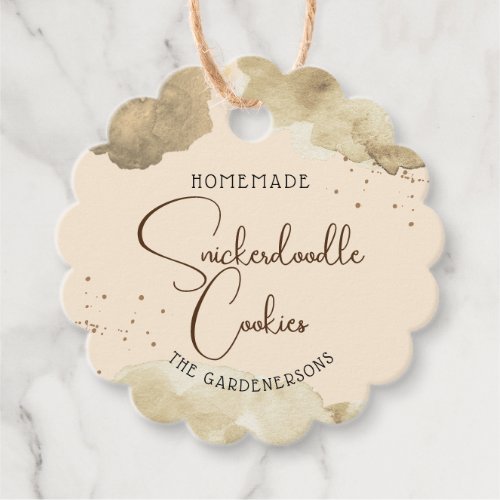 Homemade Snickerdoodle Cookies Watercolor Favor Tags