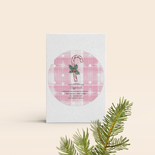 Homemade Soap Business Peppermint Christmas Label (Creator Uploaded)