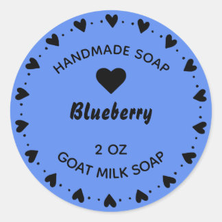 Homemade Soap Rustic Country Heart Wreath Blue Classic Round Sticker