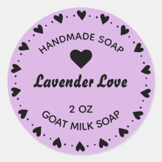 Homemade Soap Rustic Country Heart Wreath Lavender Classic Round Sticker