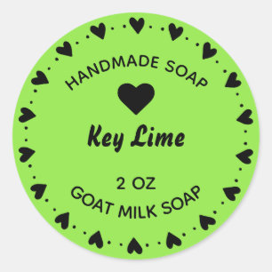 Homemade Soap Rustic Country Heart Wreath Lime Classic Round Sticker