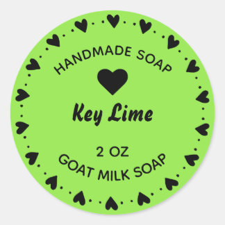 Homemade Soap Rustic Country Heart Wreath Lime Classic Round Sticker