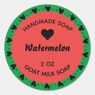 Homemade Soap Rustic Country Heart Wreath Melon Classic Round Sticker