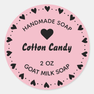 Homemade Soap Rustic Country Heart Wreath Pink Classic Round Sticker