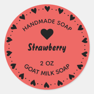 Homemade Soap Rustic Country Heart Wreath Red Classic Round Sticker