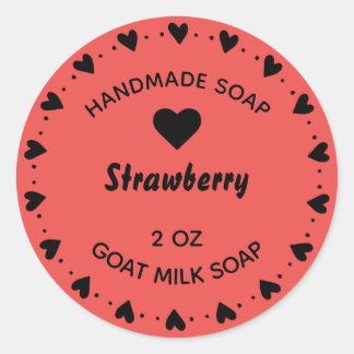 Homemade Soap Rustic Country Heart Wreath Red Classic Round Sticker