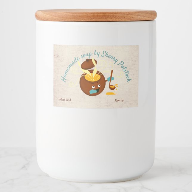 Homemade soup pot home canning label (Front)