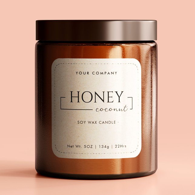 Homemade Soy Candle Chic Calligraphy Paper Square Sticker (Creator Uploaded)