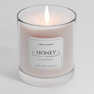 Homemade Soy Candle Chic Calligraphy White Classic Square Sticker