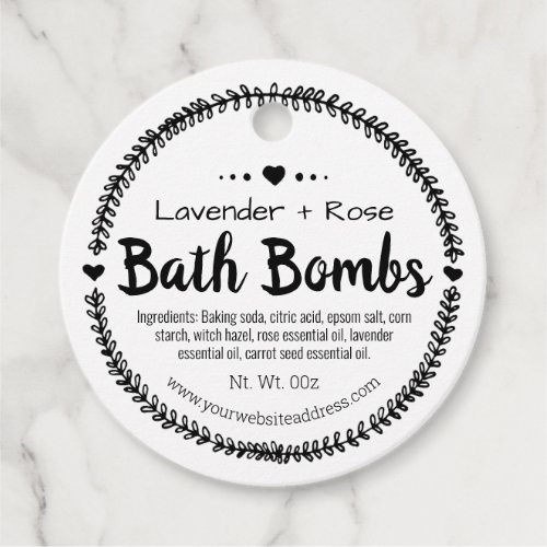 Homemade Spa Bath Bomb Favor Tags