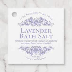 Homemade Spa Lavender Bath Salt Favor Tags
