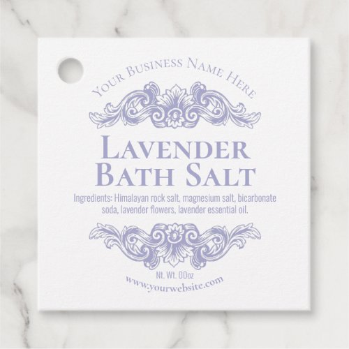 Homemade Spa Lavender Bath Salt Favor Tags