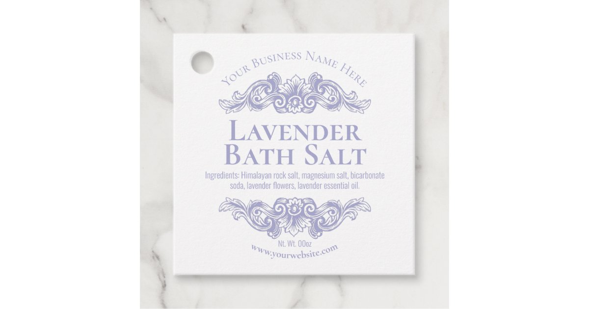 Homemade Spa Lavender Bath Salt Favor Tags Zazzle