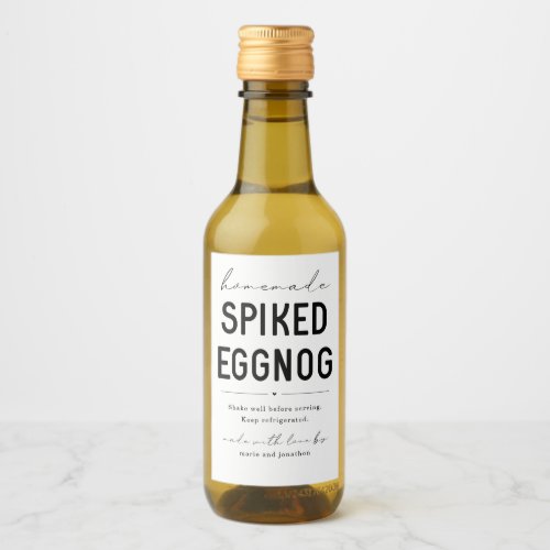 Homemade Spiked Eggnog Bottle Label