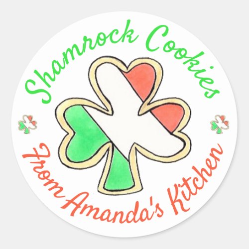 Homemade St Patricks Day Shamrock Cookies Baked Classic Round Sticker
