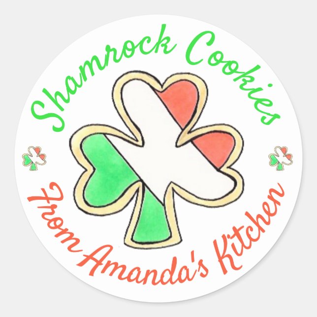 Homemade St. Patrick's Day Shamrock Cookies Baked Classic Round Sticker (Front)
