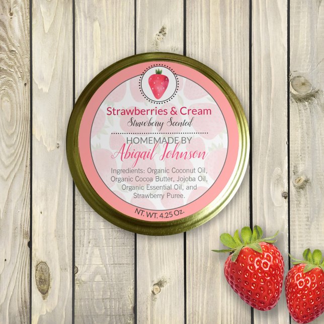Homemade Strawberry Body Butter Salt Scrub Label (Creator Uploaded)