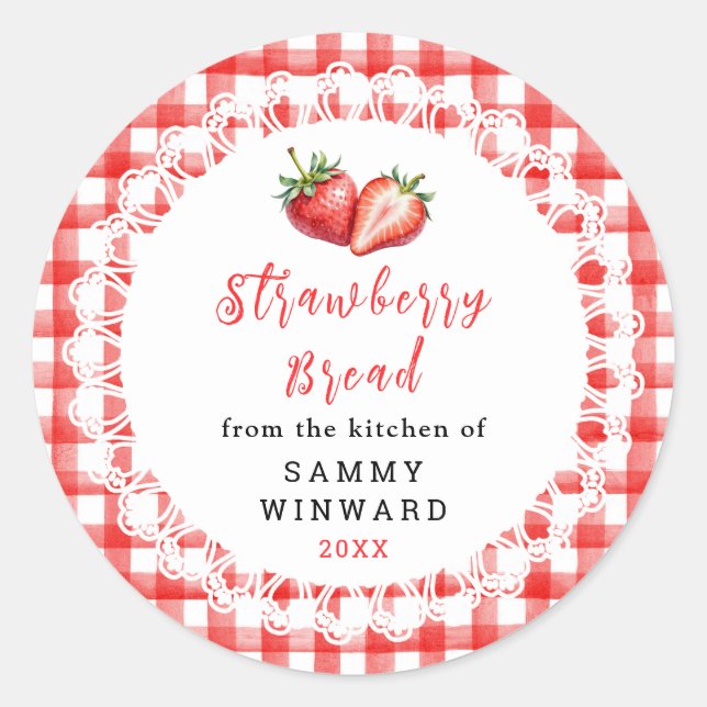 Homemade Strawberry Bread Label (Front)