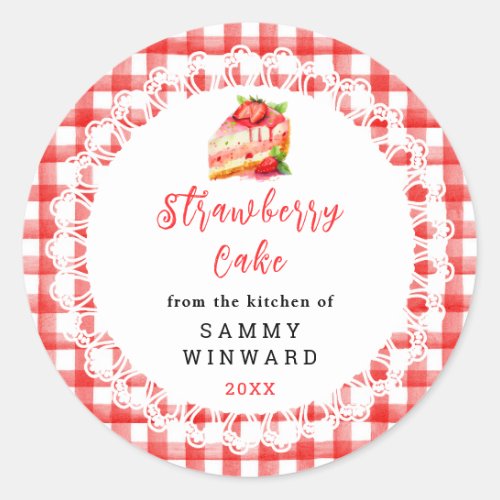 Homemade Strawberry Cake Food Label