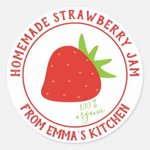 Homemade Strawberry Jam _ 100 Organic Classic Round Sticker