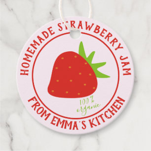 Homemade Strawberry Jam - 100% Organic Favor Tags