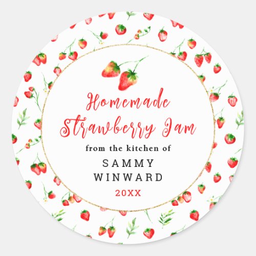 Homemade Strawberry Jam Canning Label
