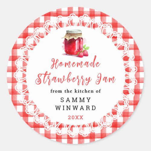 Homemade Strawberry Jam Canning Label