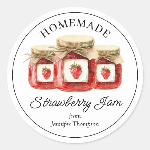 Homemade Strawberry Jam Canning Sticker